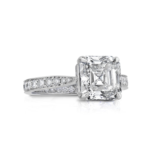 Beattie Asscher cut Diamond Engagement Ring in Platinum