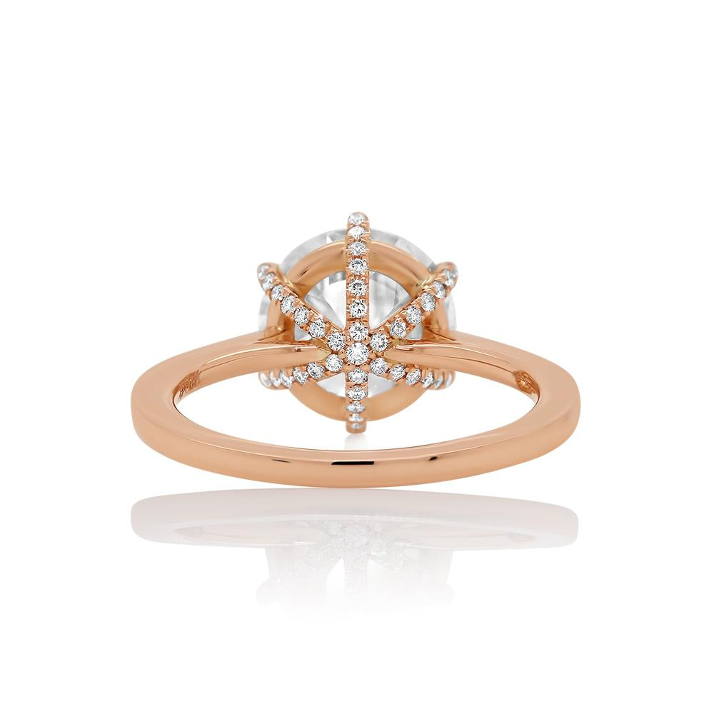 Bunny Old European cut Diamond Engagement Ring in 18K Rose Gold - David Alan
