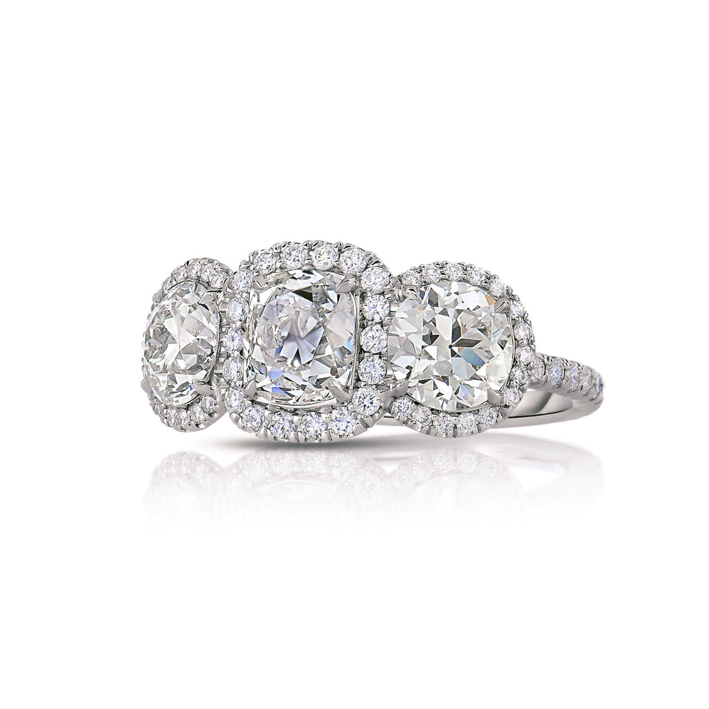 Celia Old Mine cut Diamond Engagement Ring in Platinum - David Alan