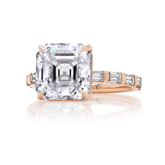 Coco Asscher cut Diamond Engagement Ring in 18K Rose Gold