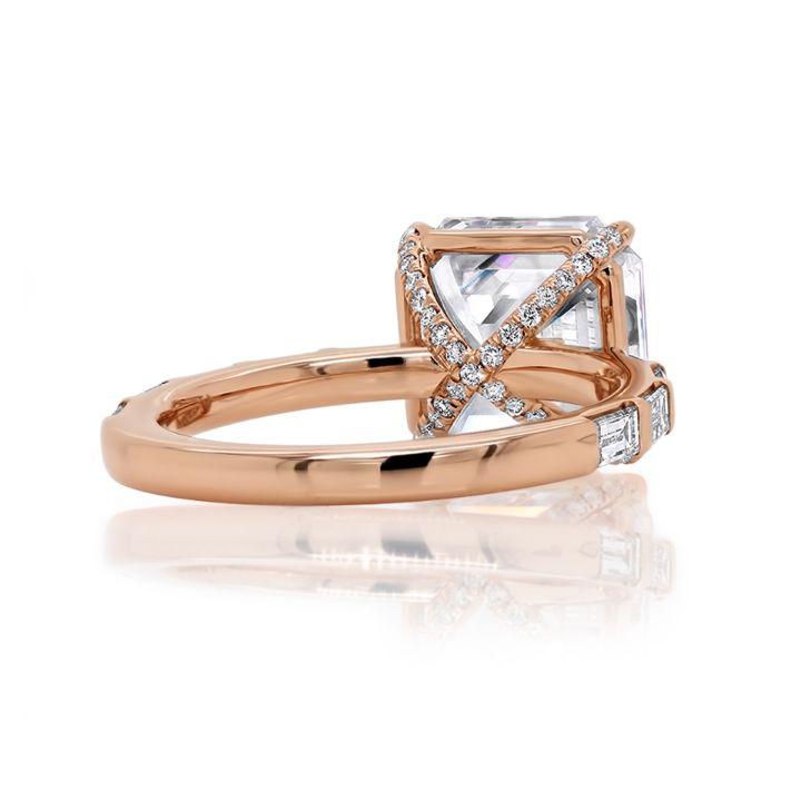Coco Asscher cut Diamond Engagement Ring in 18K Rose Gold - David Alan