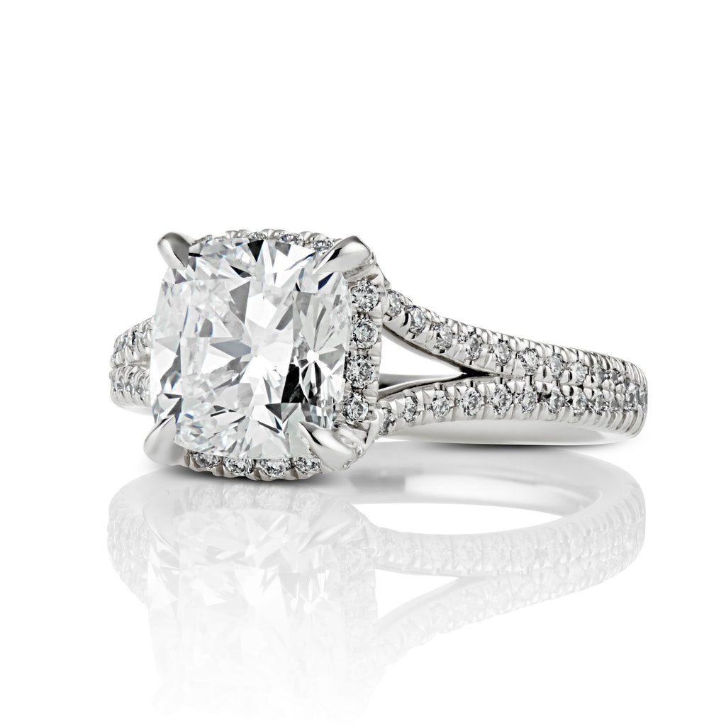 Collette Modern Cushion cut Diamond Engagement Ring in Platinum - David Alan
