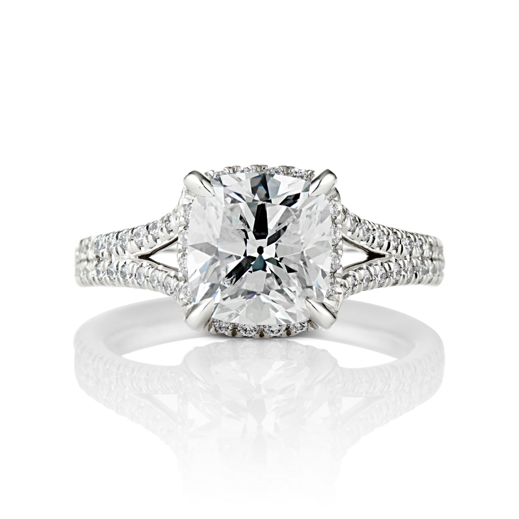 Collette Modern Cushion cut Diamond Engagement Ring in Platinum - David Alan