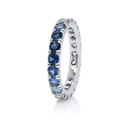 Emerson Round Brilliant cut Sapphires and Diamonds Band in Platinum