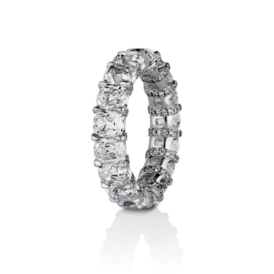 Presley Antique Cushion cut Diamonds Band in Platinum
