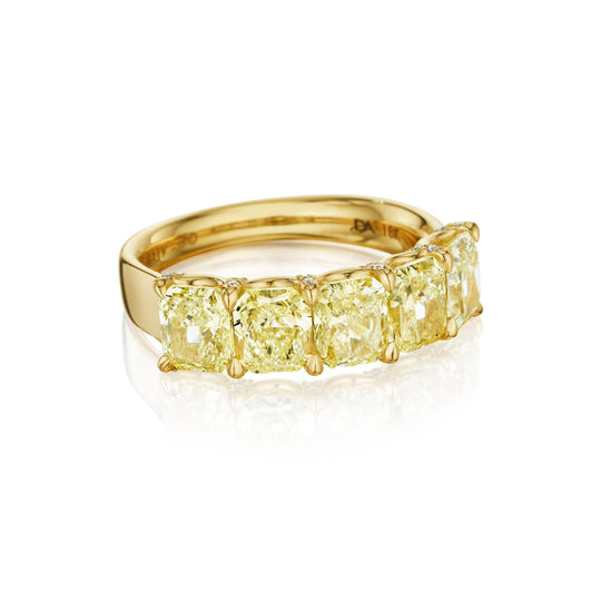 Presley Radiant cut Diamonds Band in 18K Yellow Gold
