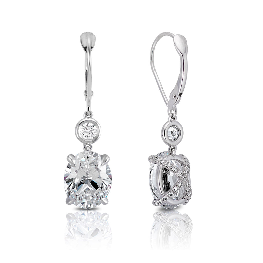 Lucy Oval Diamonds Earrings in Platinum - David Alan