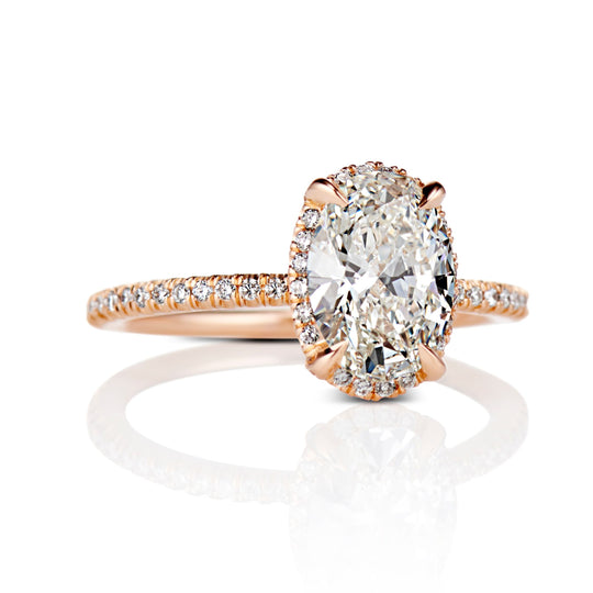 Blake Oval Diamond Engagement Ring in 18K Rose Gold