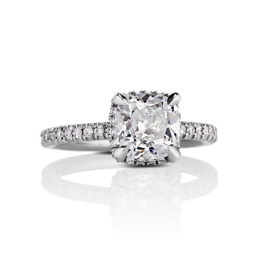 Blake Antique Cushion cut Diamond Engagement Ring in Platinum
