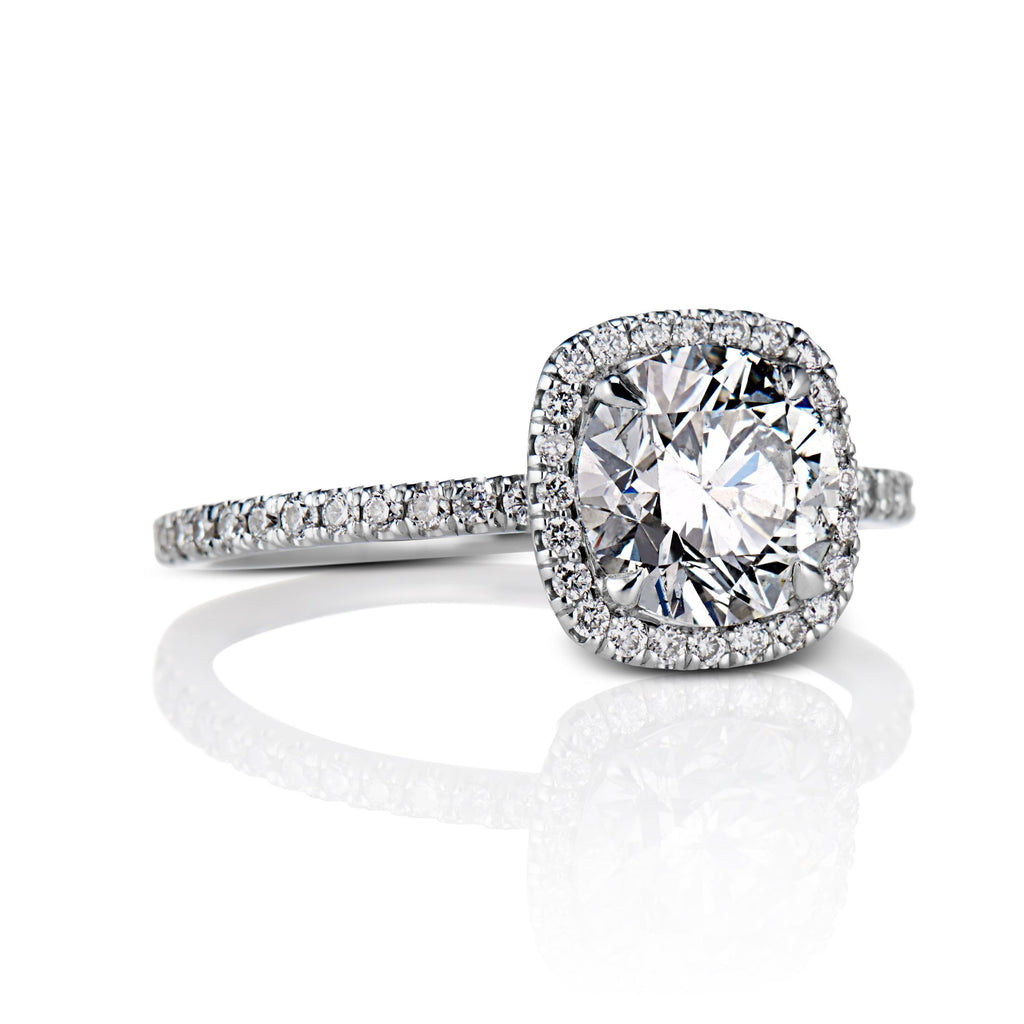 Marni Round Brilliant cut Diamond Engagement Ring in Platinum - David Alan