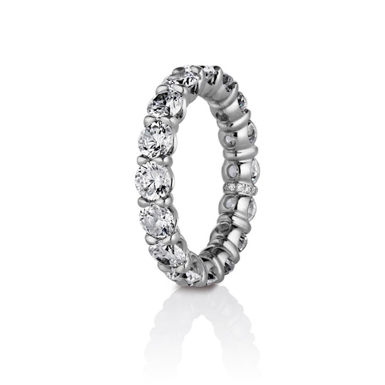 Presley Round Brilliant cut Diamonds Band in Palladium