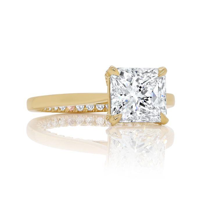 Soraya Radiant cut Diamond Engagement Ring in 18K Yellow Gold - David Alan
