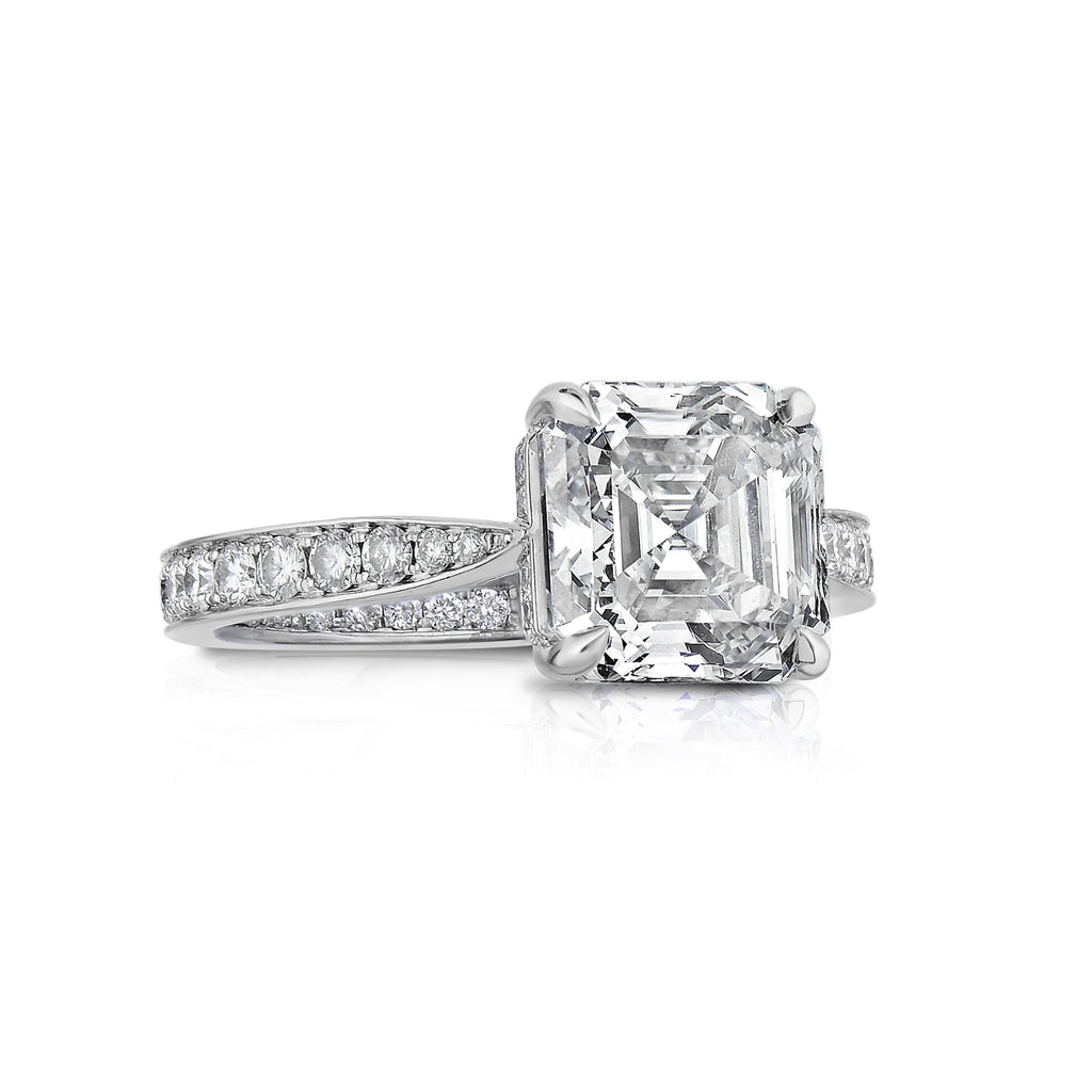 Beattie Asscher cut Diamond Engagement Ring in Platinum - David Alan