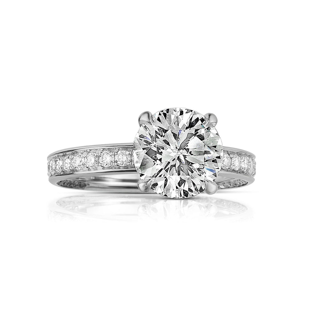 Charli Round Brilliant cut Diamond Engagement Ring in Platinum - David Alan