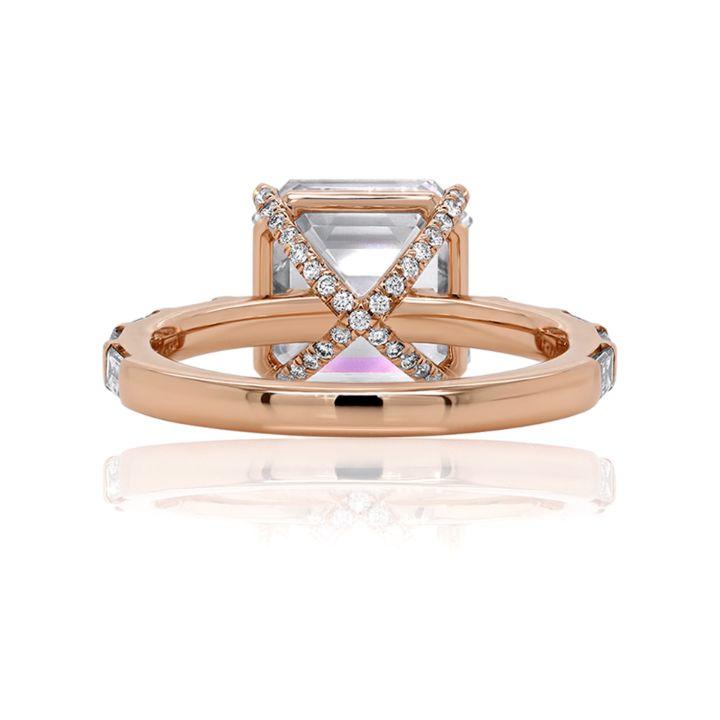 Coco Asscher cut Diamond Engagement Ring in 18K Rose Gold - David Alan