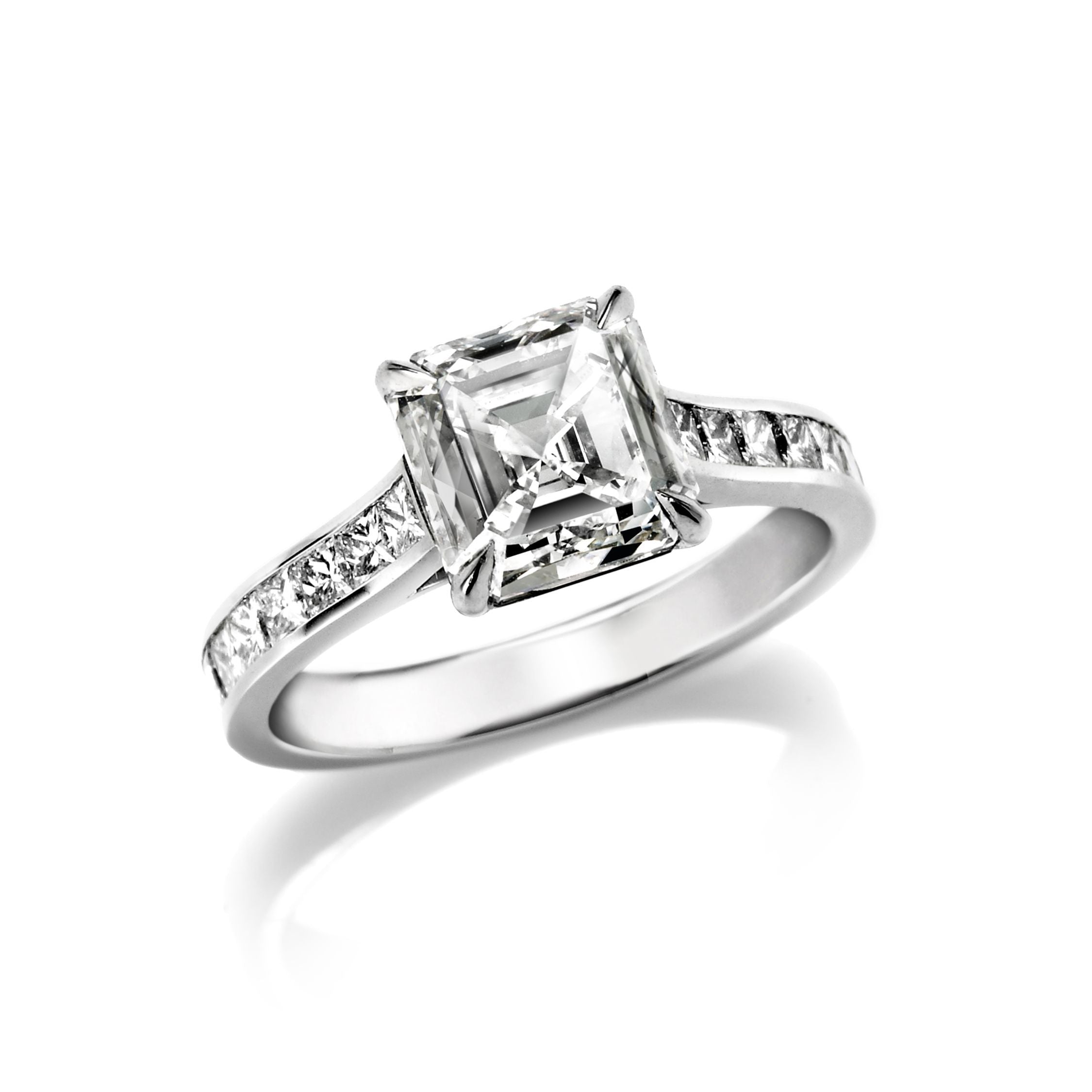 Donatella Asscher cut Diamond Engagement Ring in Platinum – David Alan