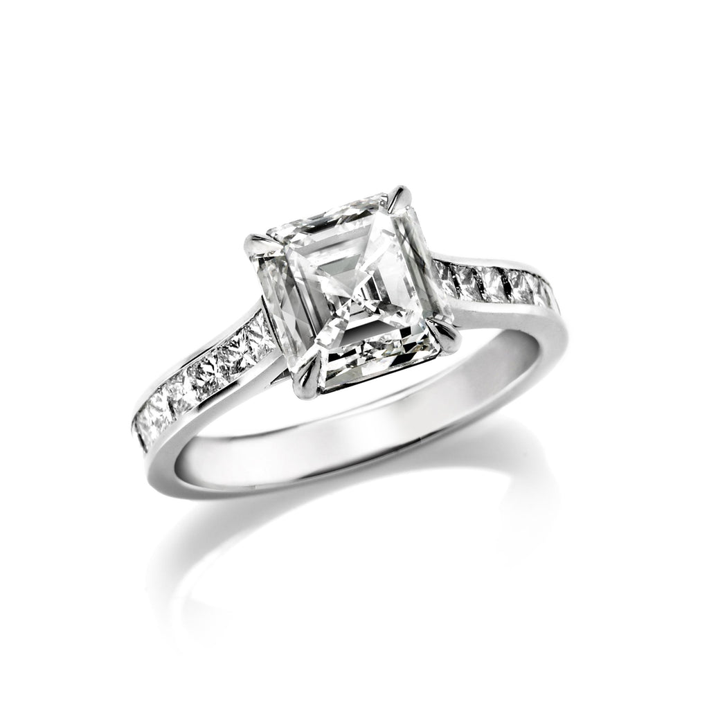 Donatella Asscher cut Diamond Engagement Ring in Platinum - David Alan