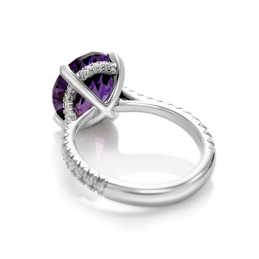Frida Oval Sapphire Engagement Ring in Platinum - David Alan
