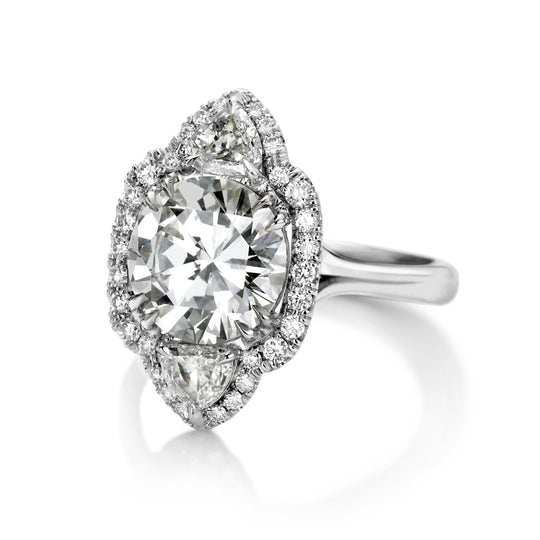 Harper Round Brilliant cut Diamond Engagement Ring in Platinum