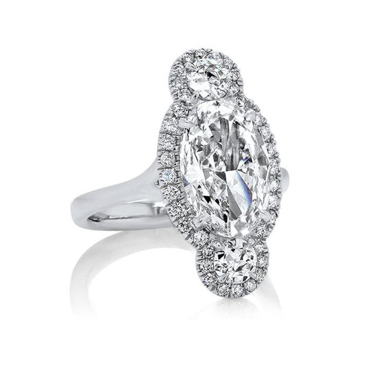 Harper Oval Diamond Engagement Ring in Platinum