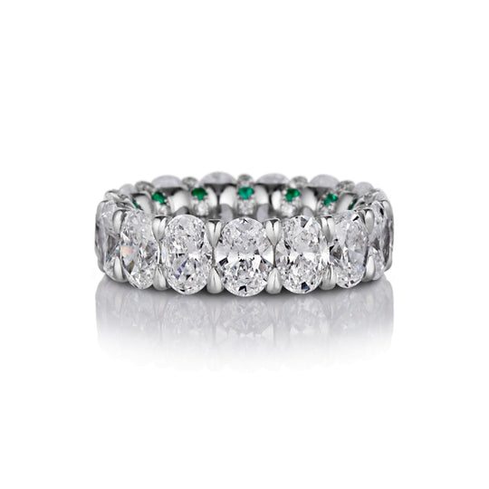 Presley Oval Diamonds Band in Platinum