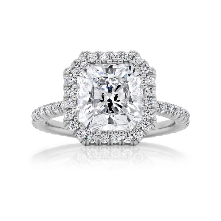 Jessie Radiant cut Diamond Engagement Ring in Platinum - David Alan