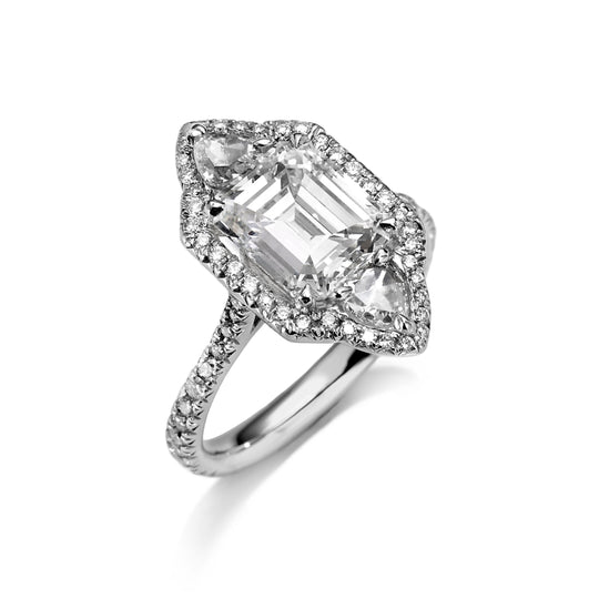 Harper Emerald cut Diamond Engagement Ring in Platinum