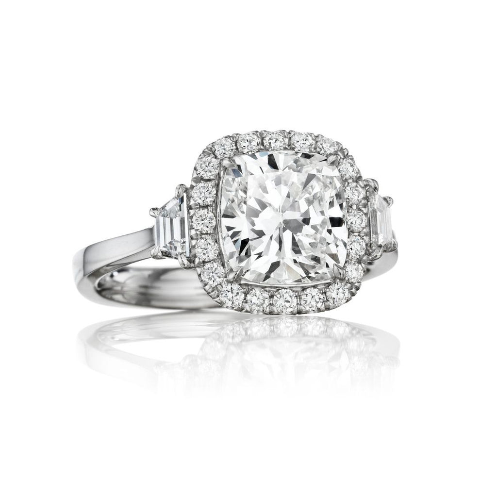 Judith Modern Cushion cut Diamond Engagement Ring in Platinum - David Alan