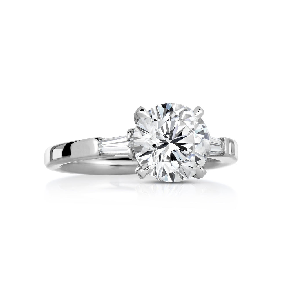 Kendall Round Brilliant cut Diamond Engagement Ring in Platinum - David Alan