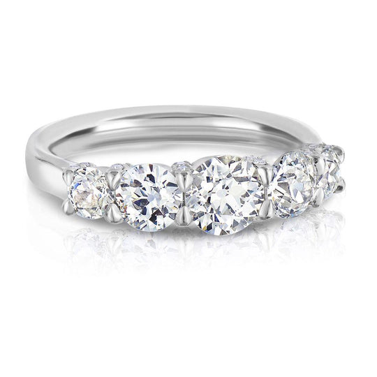 Presley Old European cut Diamonds Band in Platinum