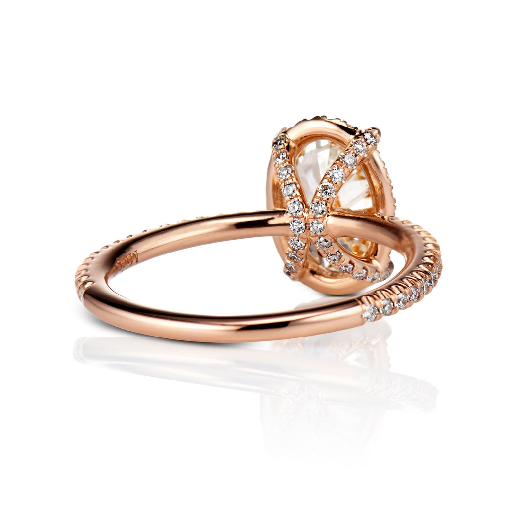 Lydia Oval Diamond Engagement Ring in 18K Rose Gold - David Alan