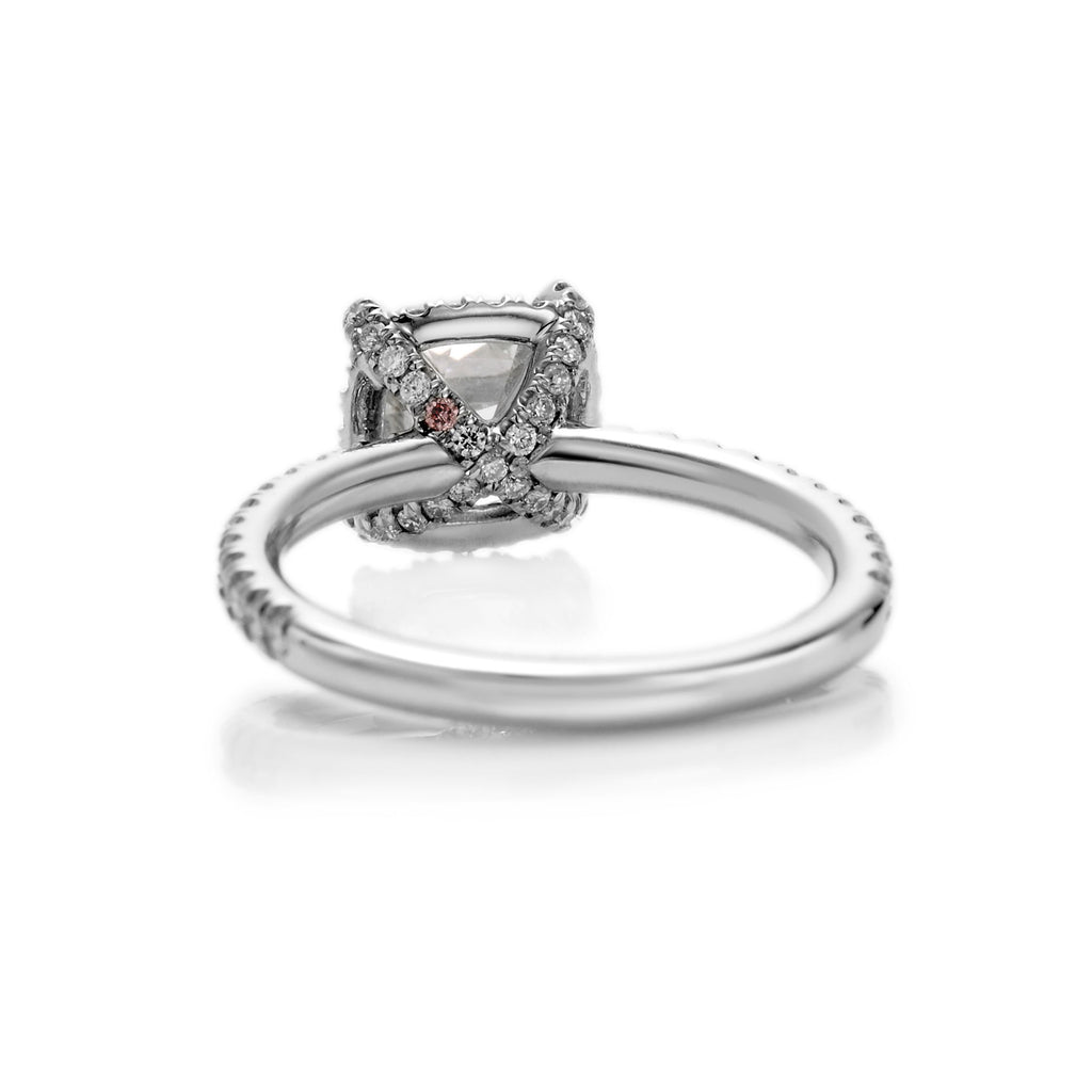 Lydia Antique Cushion cut Diamond Engagement Ring in Platinum - David Alan