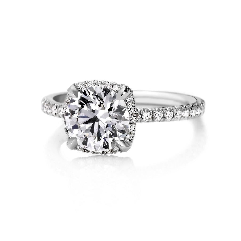 Lydia Round Brilliant cut Diamond Engagement Ring in Platinum - David Alan