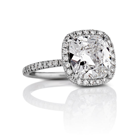 Marley Antique Cushion cut Diamond Engagement Ring in Platinum