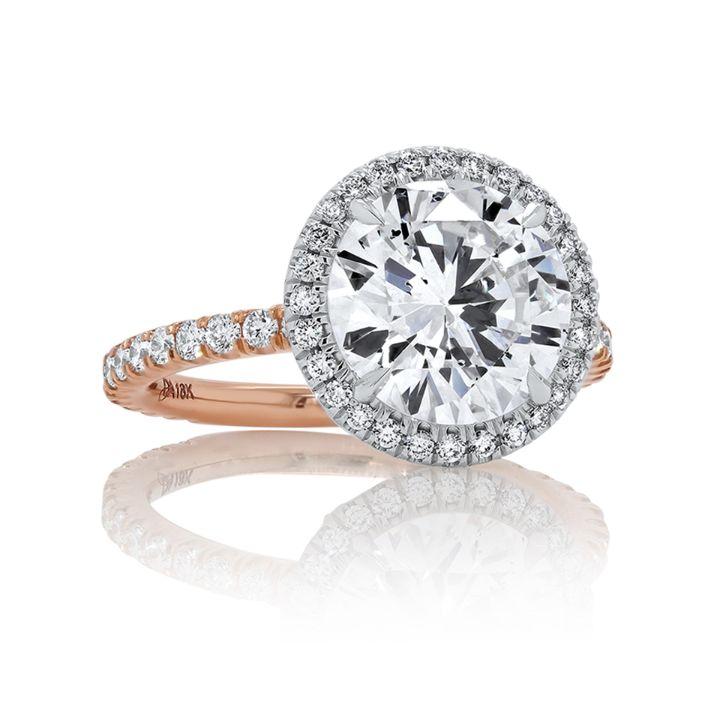 Marni Round Brilliant cut Diamond Engagement Ring in 18K Rose Gold - David Alan