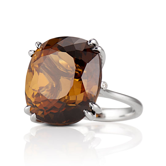 Mia Antique Cushion cut Quartz Cocktail Ring in Palladium