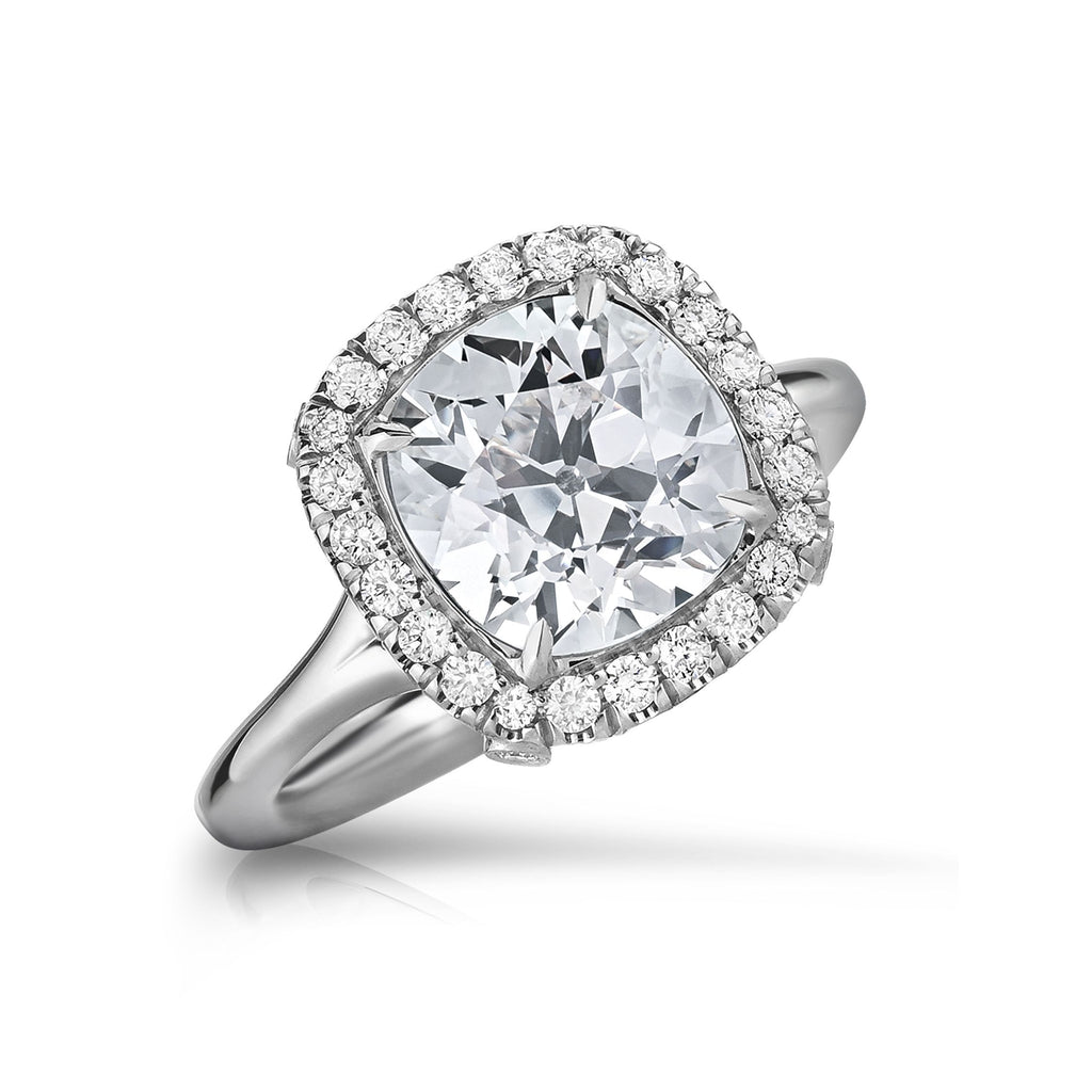 Nikki Antique Cushion cut Diamond Engagement Ring in Platinum - David Alan