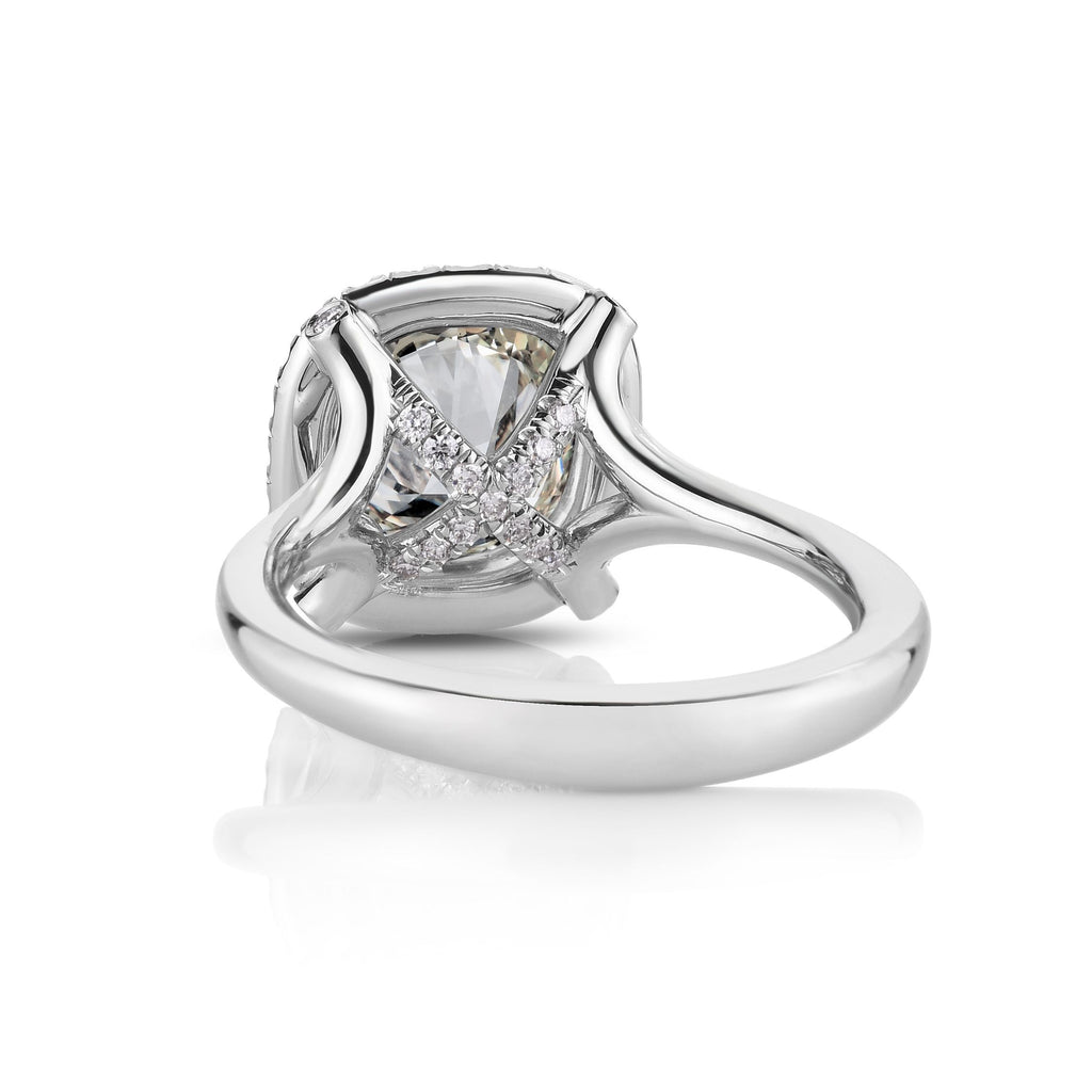 Nikki Antique Cushion cut Diamond Engagement Ring in Platinum - David Alan