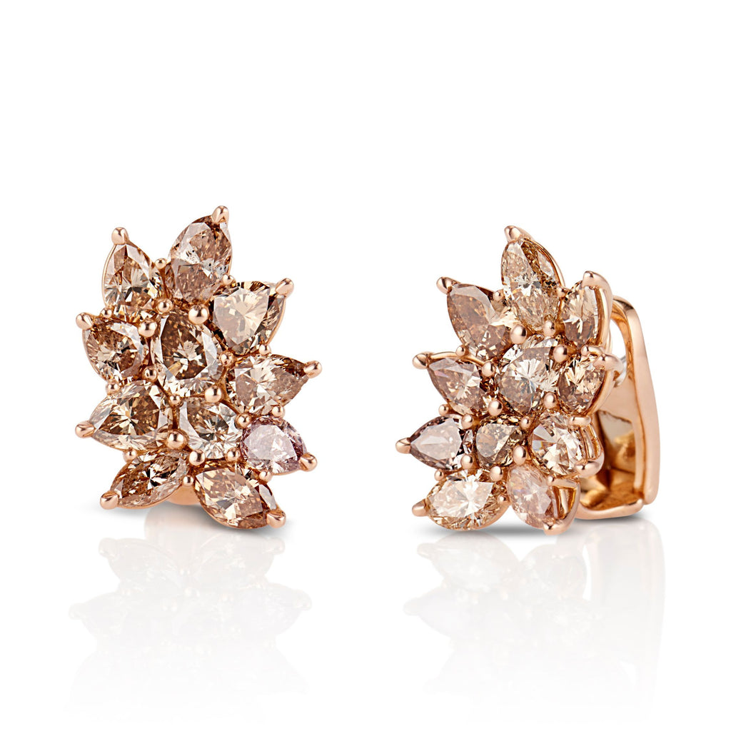 Nova Fancy Shaped Diamonds Earrings in 18K Rose Gold - David Alan