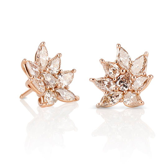 Nova Fancy Shaped Diamonds Earrings in 18K Rose Gold