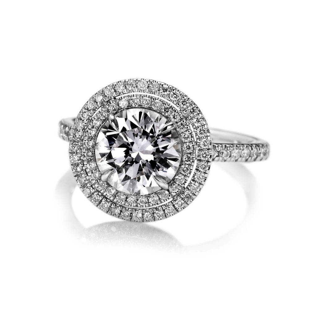 Penelope Round Brilliant cut Diamond Engagement Ring in Platinum - David Alan