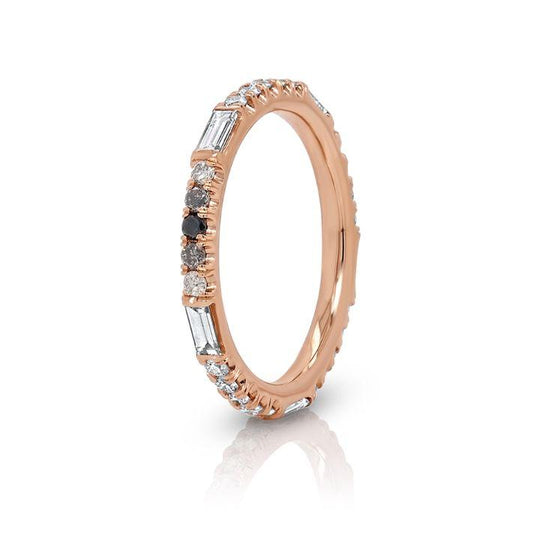 Stevie Baguette Diamonds Band in 18K Rose Gold
