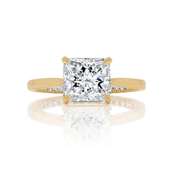 Soraya Radiant cut Diamond Engagement Ring in 18K Yellow Gold - David Alan