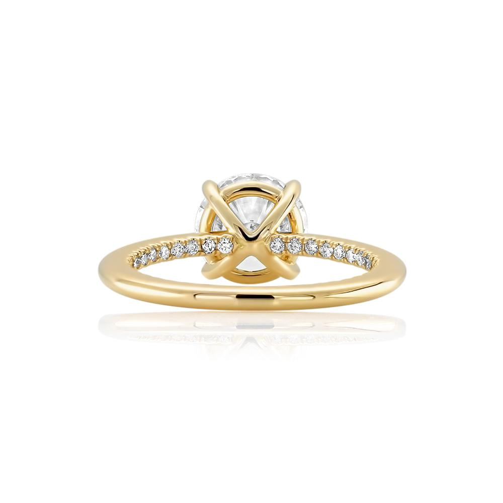 Soraya Round Brilliant cut Diamond Engagement Ring in 18K Yellow Gold - David Alan