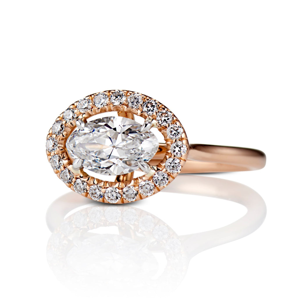 Willa Marquise Diamond Engagement Ring in 18K Rose Gold - David Alan
